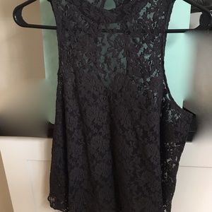 Gorgeous Dk Grey Women's Taylor & Sage Lace Tank Top Sz Large